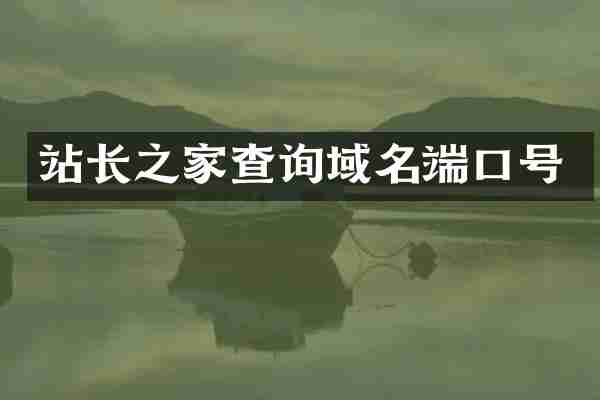 站长之家查询域名端口号