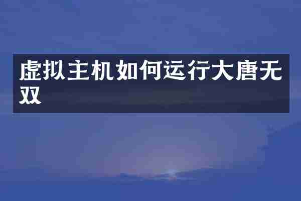虚拟主机如何运行大唐无双