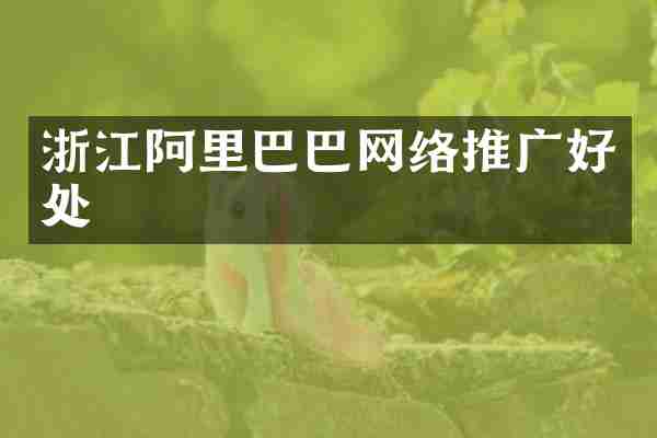 浙江阿里巴巴网络推广好处