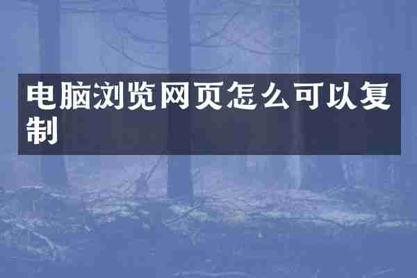 电脑浏览网页怎么可以复制