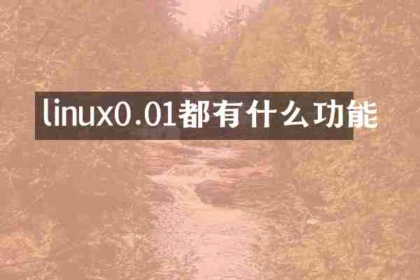 linux0.01都有什么功能