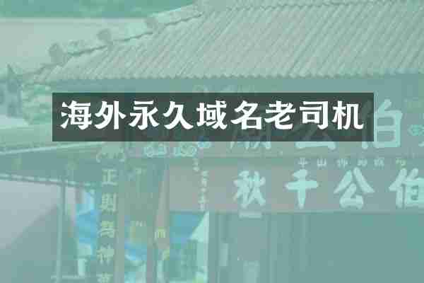 海外永久域名老司机