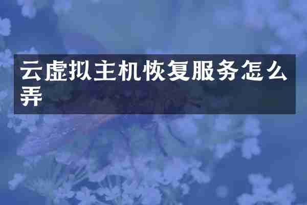 云虚拟主机恢复服务怎么弄