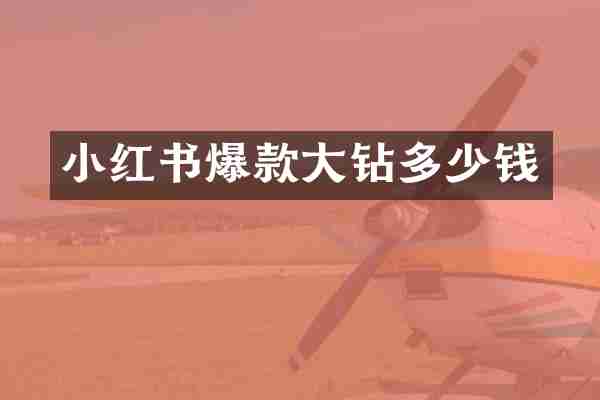 小红书爆款大钻多少钱