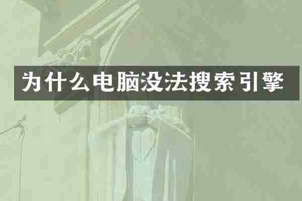 为什么电脑没法搜索引擎