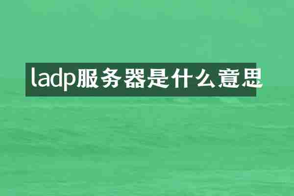 ladp服务器是什么意思