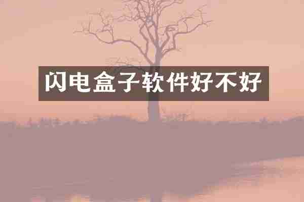 闪电盒子软件好不好
