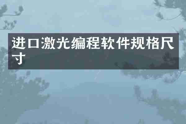 进口激光编程软件规格尺寸