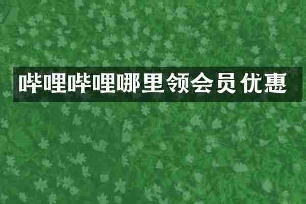 哔哩哔哩哪里领会员优惠