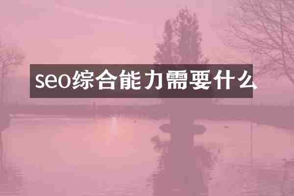 seo综合能力需要什么