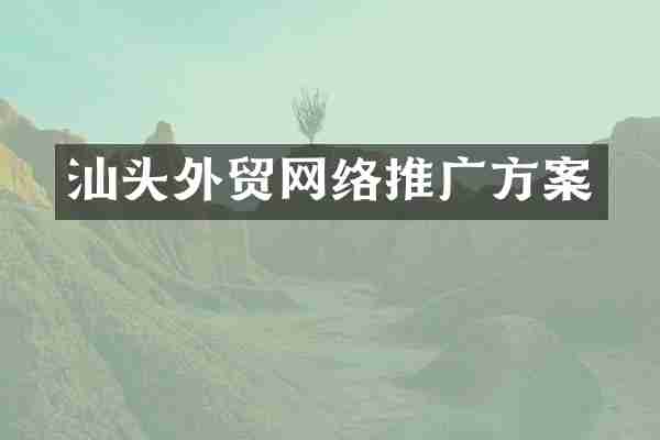 汕头外贸网络推广方案