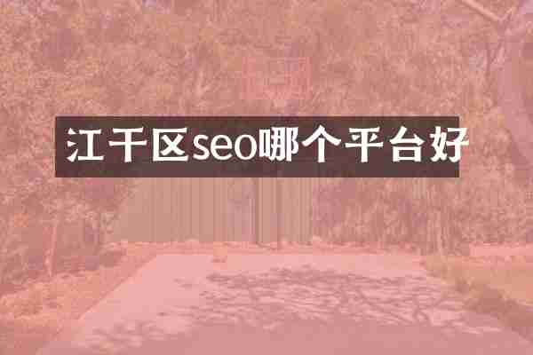 江干区seo哪个平台好