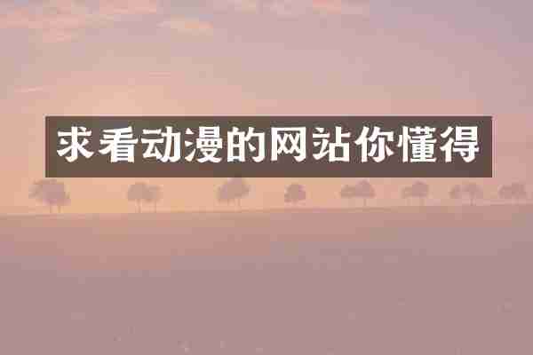求看动漫的网站你懂得