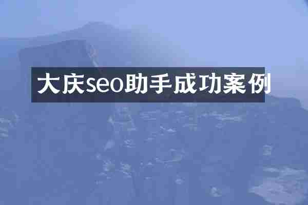 大庆seo助手成功案例