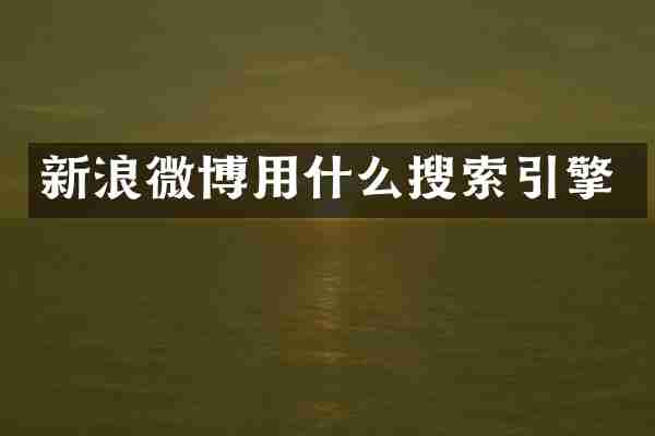 新浪微博用什么搜索引擎