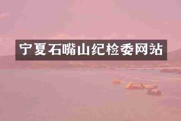 宁夏石嘴山纪检委网站