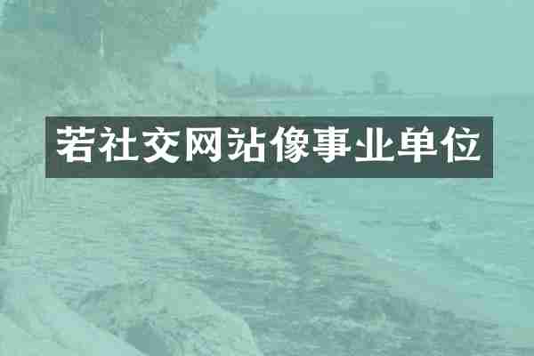 若社交网站像事业单位