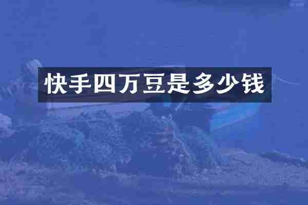 快手四万豆是多少钱