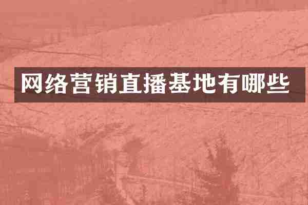 网络营销直播基地有哪些
