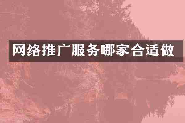 网络推广服务哪家合适做