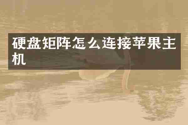 硬盘矩阵怎么连接苹果主机