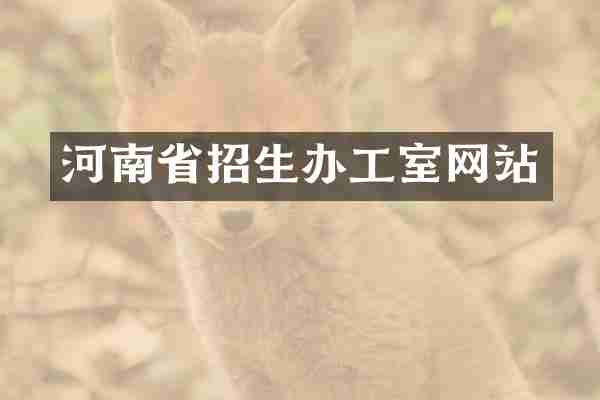 河南省招生办工室网站