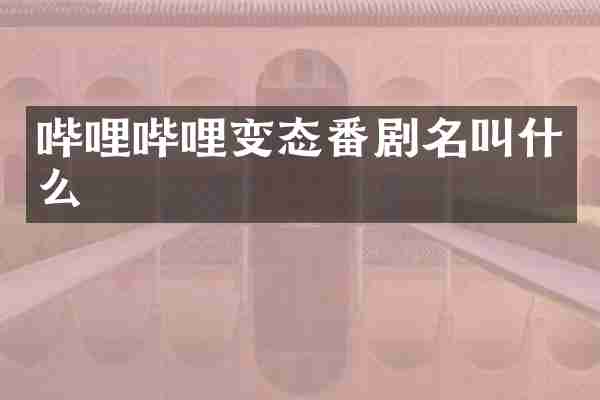 哔哩哔哩变态番剧名叫什么