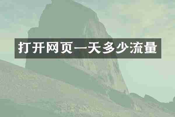 打开网页一天多少流量