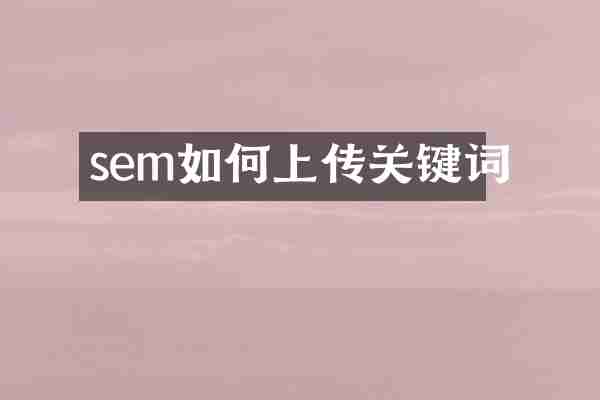 sem如何上传关键词