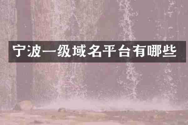 宁波一级域名平台有哪些