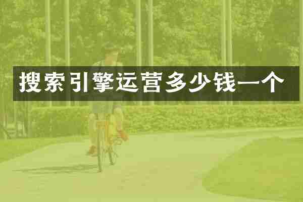 搜索引擎运营多少钱一个