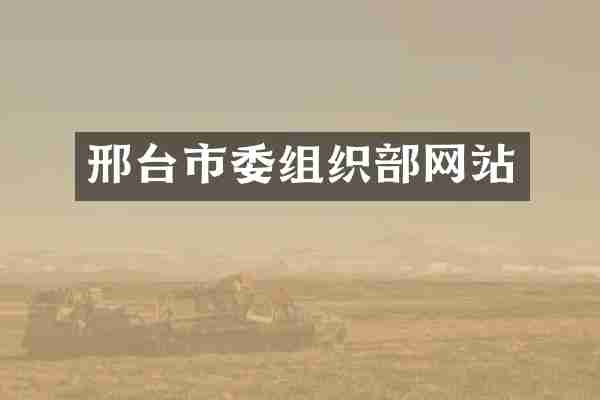 邢台市委组织部网站