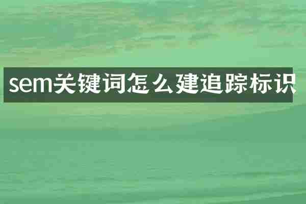 sem关键词怎么建追踪标识