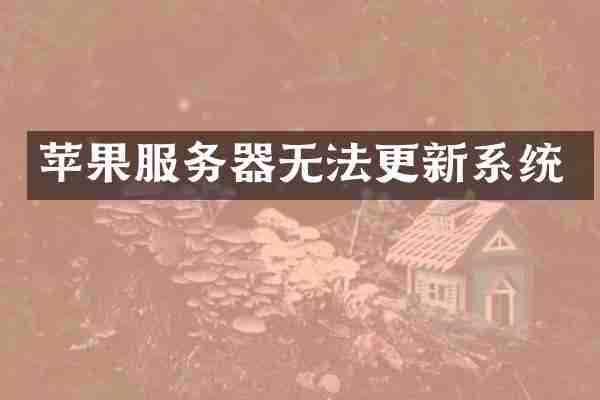 苹果服务器无法更新系统