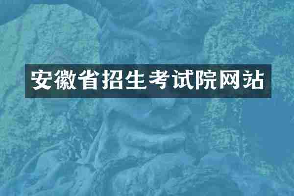 安徽省招生考试院网站