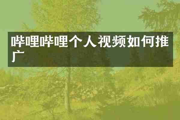 哔哩哔哩个人视频如何推广