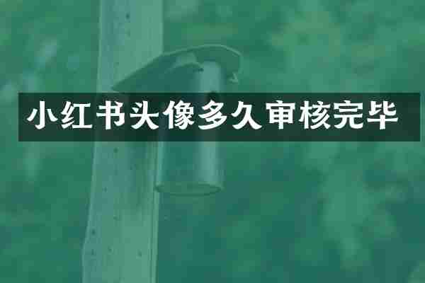 小红书头像多久审核完毕