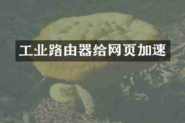 工业路由器给网页加速