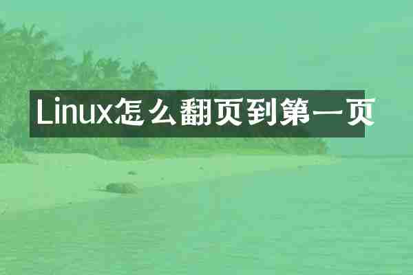 Linux怎么翻页到第一页