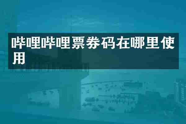 哔哩哔哩票券码在哪里使用