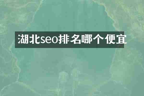 湖北seo排名哪个便宜