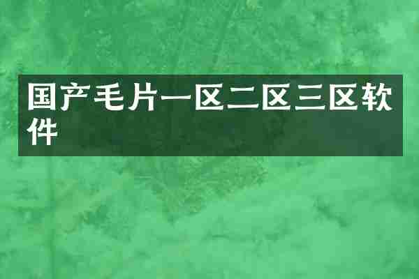 国产毛片一区二区三区软件