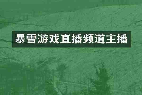 暴雪游戏直播频道主播