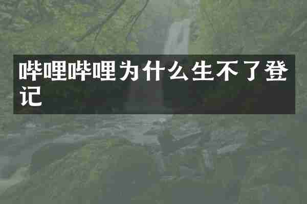 哔哩哔哩为什么生不了登记