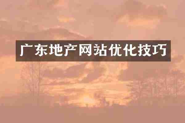 广东地产网站优化技巧
