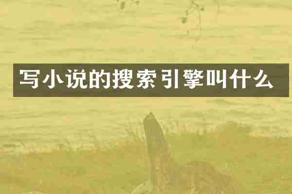 写小说的搜索引擎叫什么