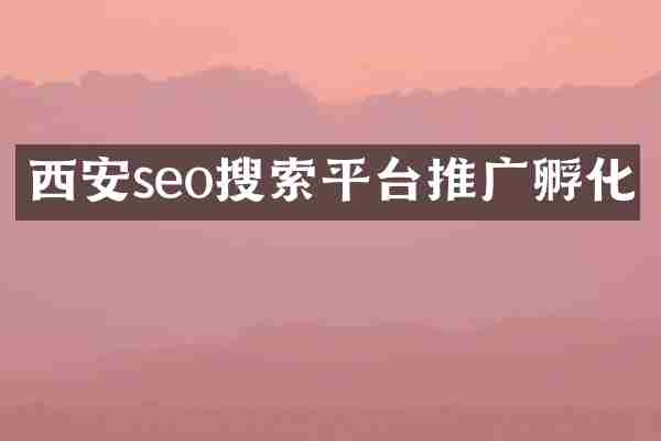 西安seo搜索平台推广孵化