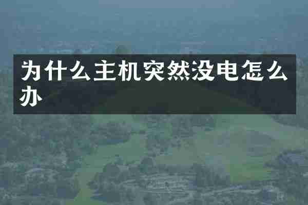 为什么主机突然没电怎么办