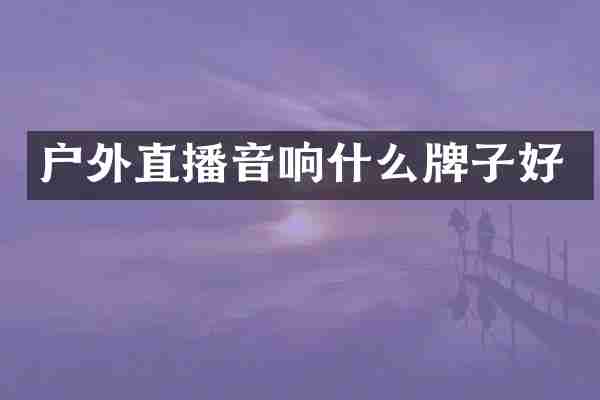 户外直播音响什么牌子好