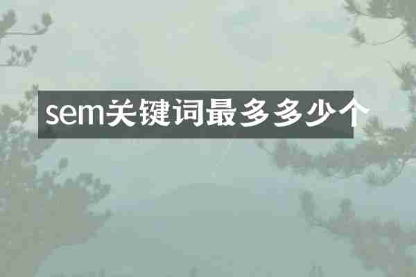 sem关键词最多多少个